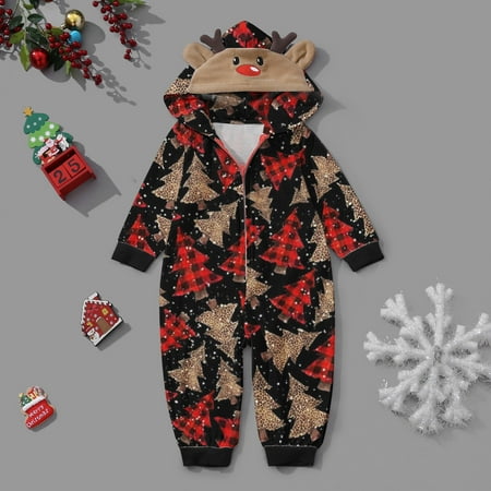 

Leutsin Fashionable Christmas Print Family European And American Pajamas Parent-child Suit Baby