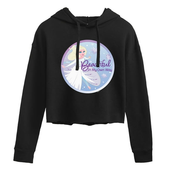 Frozen - Winter - Beautiful In My Own Way - Juniors Cropped Pullover Hoodie
