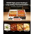 thumbnail image 6 of KFFKFF Commercial Food Warmer, 1500W Electric Stainless Steel Steam Heating Unit with Lid, 6-Pan Countertop Buffet Bain Marie for Catering, Restaurants, Events, and Buffets, 6 of 9