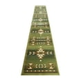 thumbnail image 2 of Emma + Oliver 3x16 Olefin Accent Rug with Southwestern Geometric Arrow Design in Green, Black, Beige & Ivory and Natural Jute Backing, 2 of 5