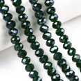 thumbnail image 4 of 10strands Electroplate Glass Beads Strands Pearl Luster Plated Faceted Rondelle Dark Green 6x5mm Hole: 1mm about 80~85pcs/strand 38~40cm Green, 4 of 4