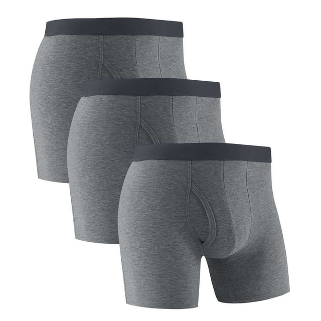 Plebaso Mens Cotton Underwear Long Leg Boxer Sports Briefs for Men Breathable Everyday Boxers Multipack