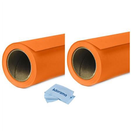 UPC: 0192223038851 | 2 Pack Widetone Seamless Background Paper  86  wide x 36  Orange  #24 – With Microfiber Cleaning Cloth