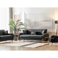 thumbnail image 5 of Ottomanson Wingback Accent Chair Microfiber Modern Armchair for Living Room, Black, 5 of 5