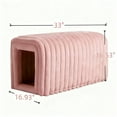 thumbnail image 2 of Howcool Corduroy Ottomans Bench with Cat Hideaway, 33"L Plush Upholstered Bench Ideal for Blanket Storage for Living Room & Bedroom, 2 of 9