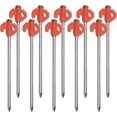 thumbnail image 1 of 10 x estacas para tienda de campaña, ganchos en T de acero galvanizado, anclajes, varilla de refuerzo de 20,5 cm para tiendas de campaña, toldos para trampolines, paisajes, clavijas antioxid, 1 of 4