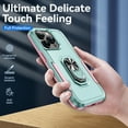 thumbnail image 6 of for iPhone 11 Pro Case, Slim Fit Military Grade Drop Tested Dual Layer Shockproof Case with 360 Ring Holder Kickstand Protective Rugged Car Magnetic Non-Slip Phone Case,Green+Pink, 6 of 11