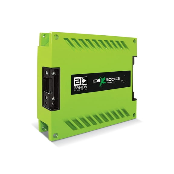 Banda ICEX3000.2GREEN 3000W 2 Ohms Car Audio Amplifier, Green