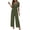 Army Green, variant on Staron Women's Casual Short Sleeve Jumpsuit Button V-Neck Wide Leg Romper Pants with Pockets Solid Color Comfy Relaxed Summer, Black L