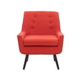 thumbnail image 3 of Linon Trelis Upholstered Tufted Accent Chair Black Legs in Pimento Red Fabric, 3 of 13