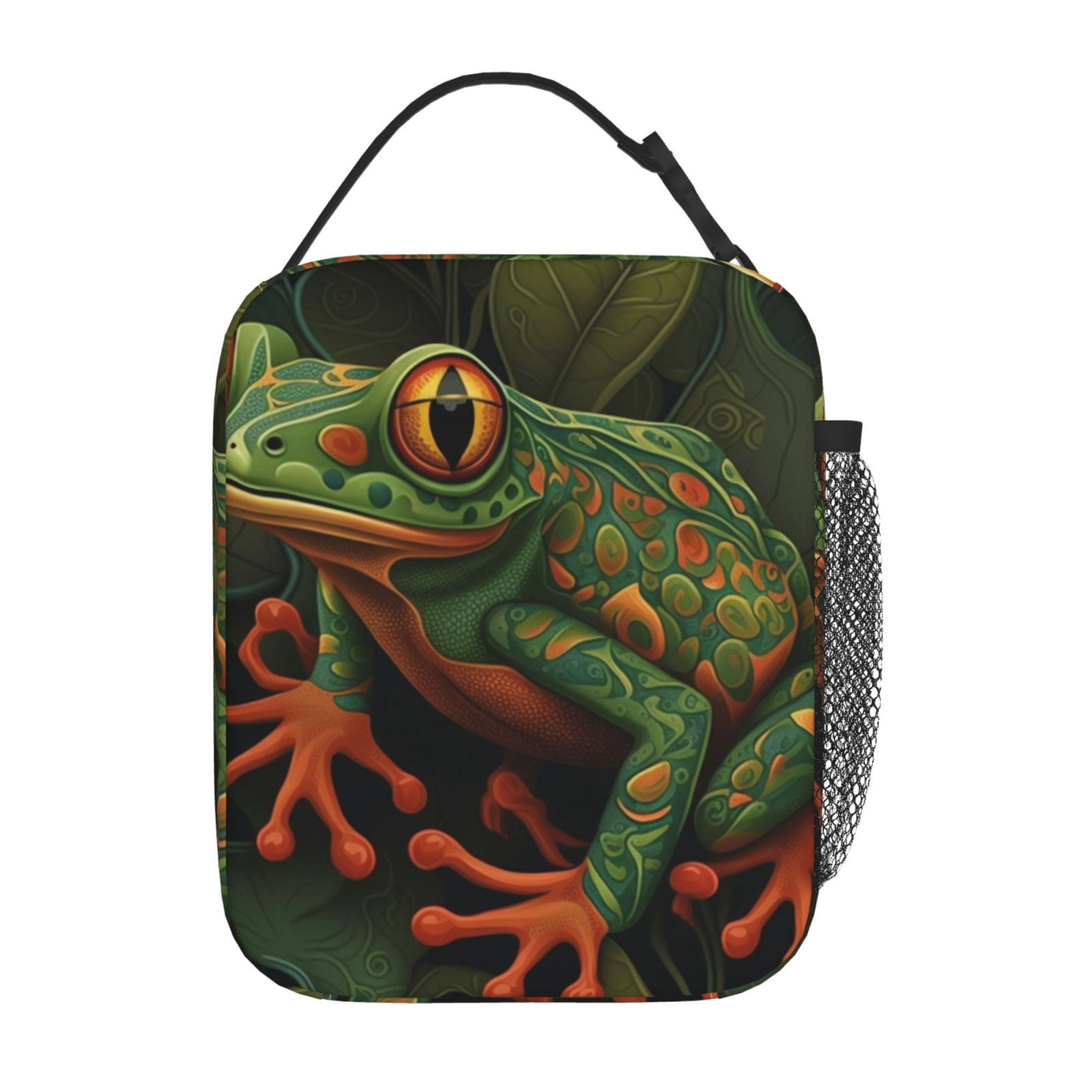 Frog Green Lunch Box Bag Insulated Lunchbox Reusable Tote Thermal Cooler Portable for Women Men