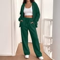 thumbnail image 5 of Women Zip Up Hooded Sweatsuit Set Oversized Full Zip Hoodie Wide Leg Sweatpants Casual Matching Outfit L, 5 of 7