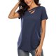 thumbnail image 3 of Camiseta de manga corta con cuello en V lavable a máquina dobladillo curvo fibra de poliéster elástica para mujer para ir de compras Octpeak Otros, 3 of 5