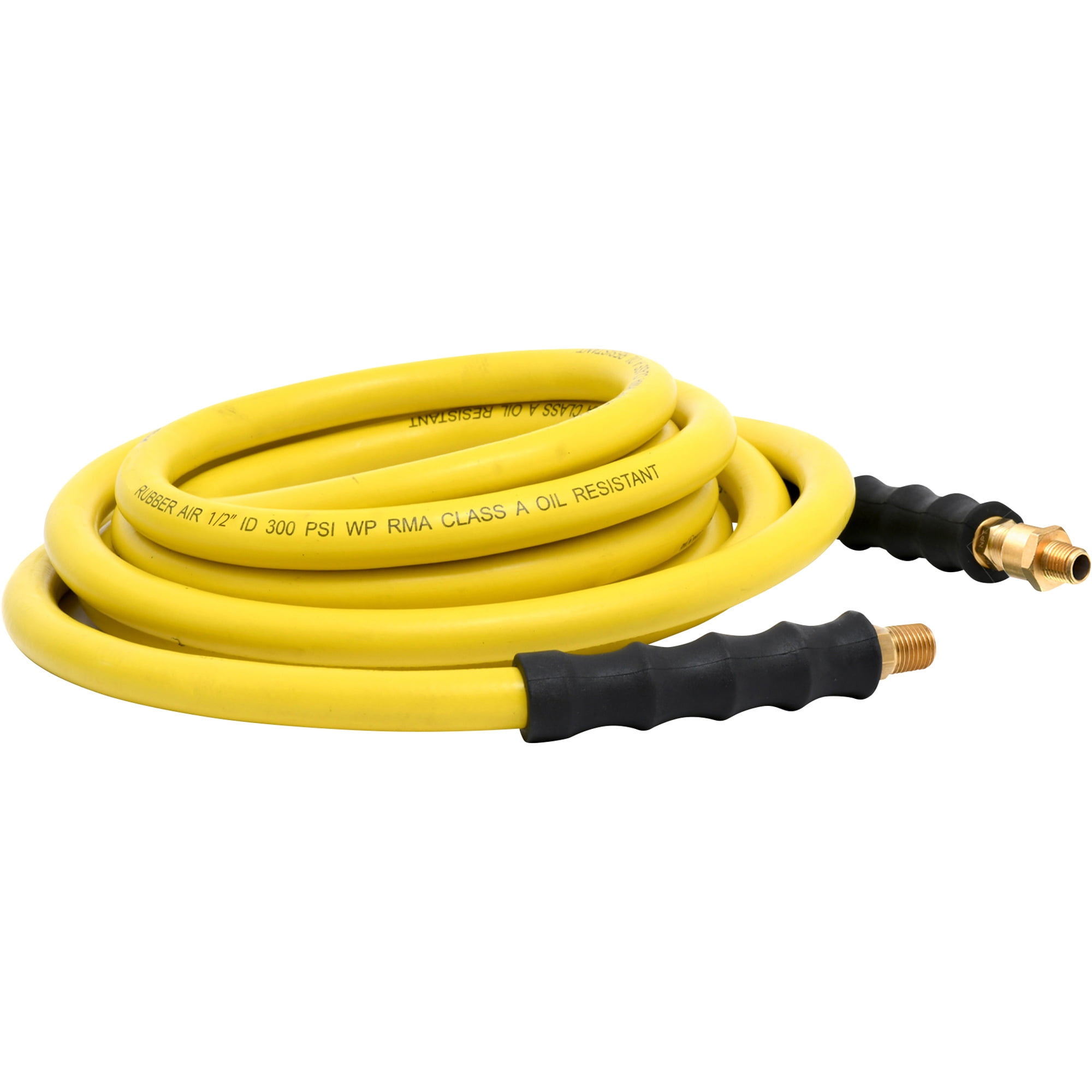 Klutch Oil-Resistant Rubber Air Hose with 1/2in.–3/8in. Reducer, 1/2in. x 50ft., 300 PSI