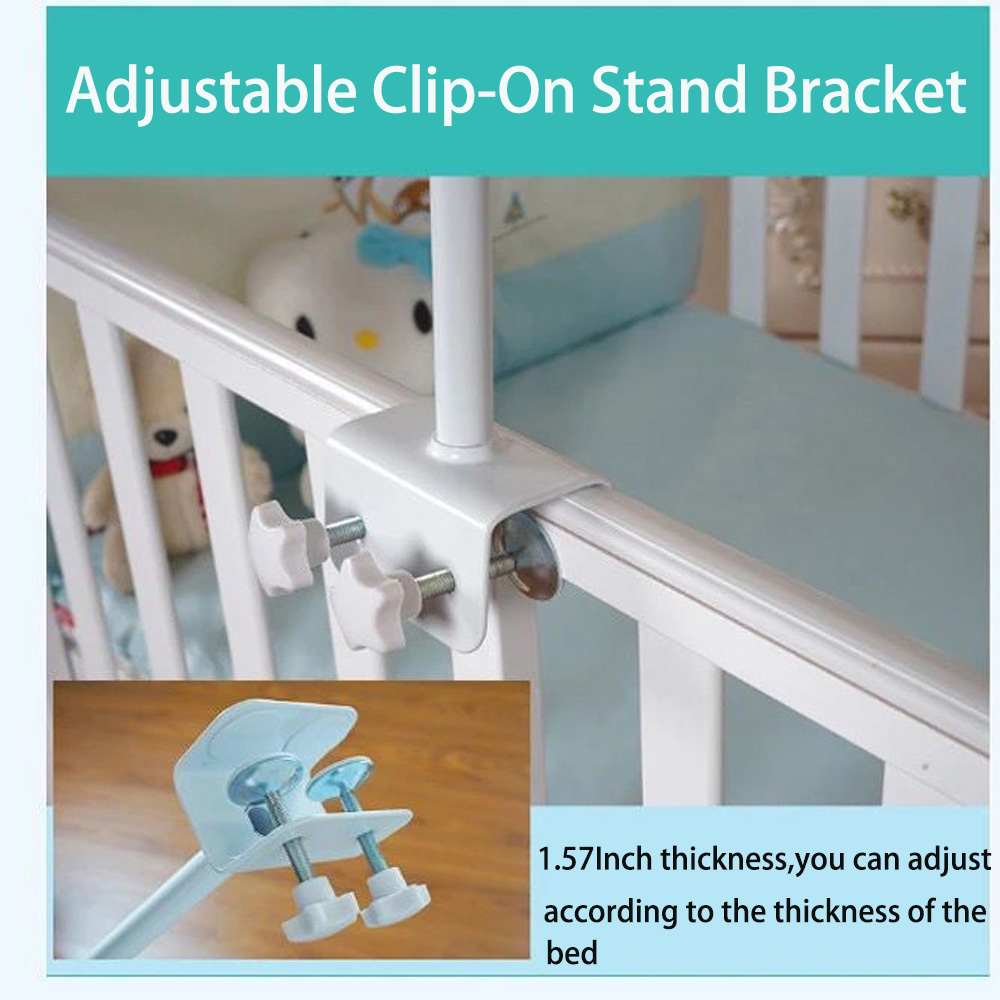 Crib Canopy Holder Mosquito Net Stand Holder Set Metal Adjustable Clip-On Stand Bracket for Rack Mosquito Net Accessories