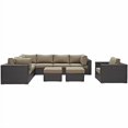 thumbnail image 1 of Modway Convene 9 Piece Outdoor Patio Sectional Set in Espresso Mocha, 1 of 5
