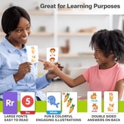 QUOKKA ABC Learning Flash Cards for Toddlers - 60 Educational Cards with Alphabet, Numbers, Colors and Animals for Kids Ages 2-5