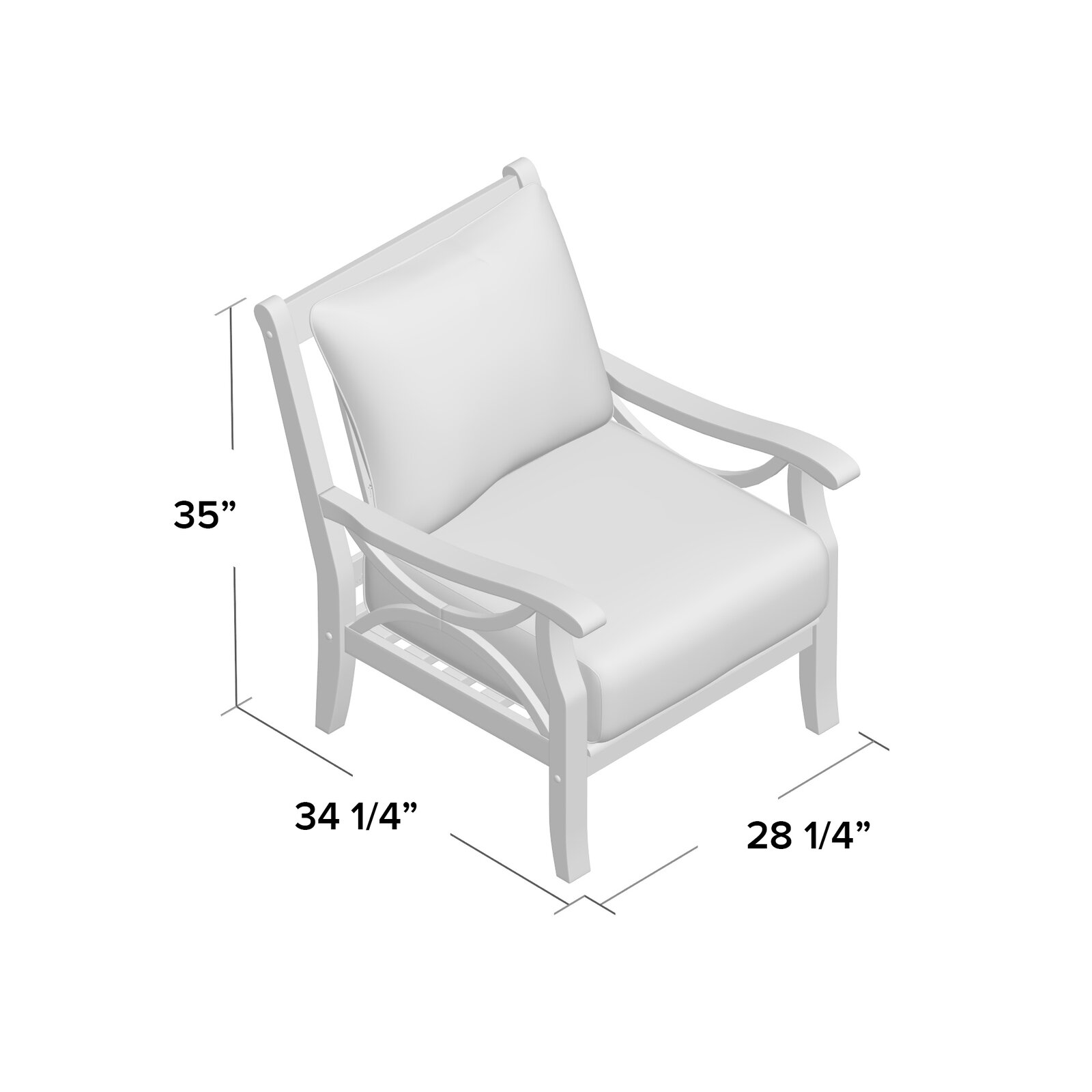 Brunswick Teak Patio Chair with Cushions, Pieces Included: 1 Chair, : 11" - image 2 of 7