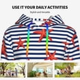 thumbnail image 4 of Honeii Starfish Navy Blue Stripe Pattern Womens Oversized Hoodies Long Sleeve Sweatshirts Pullover Fall Outfits with Pocket-XX-Large, 4 of 7