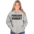 thumbnail image 3 of Forever Hungry Hangry Foodie Geek Unisex Fleece Graphic Zip Up Hoodie Brisco Brands 2X, 3 of 5