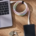 thumbnail image 2 of onn. USB to USB-C Glitter Cable, 6' Cord, Pastel Multi-Color, 2 of 6