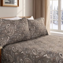 Superior 4-Count 145 GSM Ivory Paisley Cotton Flannel Sheet Set, King