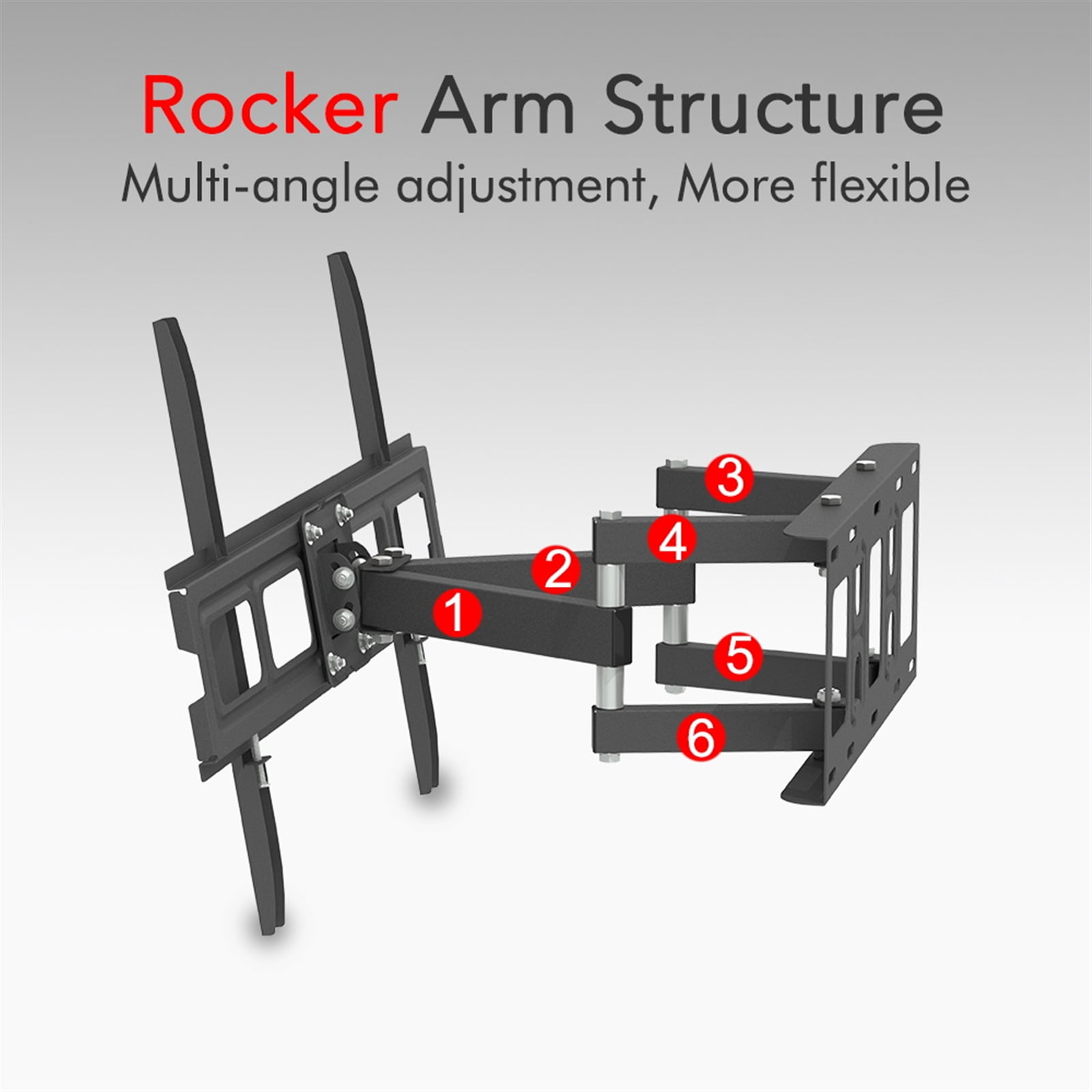 Full Motion TV Wall Mount for 32 to 70 Inch TVs Heavy Duty Double Swing Arm Articulating Bracket Tilt Swivel Extend Max Load 110 Lbs VESA 600x400 Large Base for Living Room Home Theater Gaming Setup