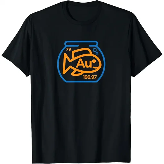 Funny Chemistry Periodic Table Goldfish Pun Gift for Science Teacher or Chemist Unisex Graphic Short Sleeve Novelty T-Shirt