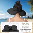 thumbnail image 2 of Sun Hats Visor for Women, UV UPF Straw Beach Hat Foldable Wide Brim Ponytail Summer Hats Packable Travel-Black, 2 of 5