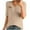 Khaki-04, variant on Mittory Henley Shirts for Women Short Sleeve Button Up V Neck Slim Fitted Sweaters Ribbed Knit Fall Tops