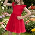 thumbnail image 2 of Vestido de Verano de Manga Corta Moda Primavera Y Verano Manga Corta Cuello Redondo Falda de la Princesa Ruffle para Diario, Viajes, Hogar, Vacaciones, Fiesta de Cumpleaños, 2 of 7