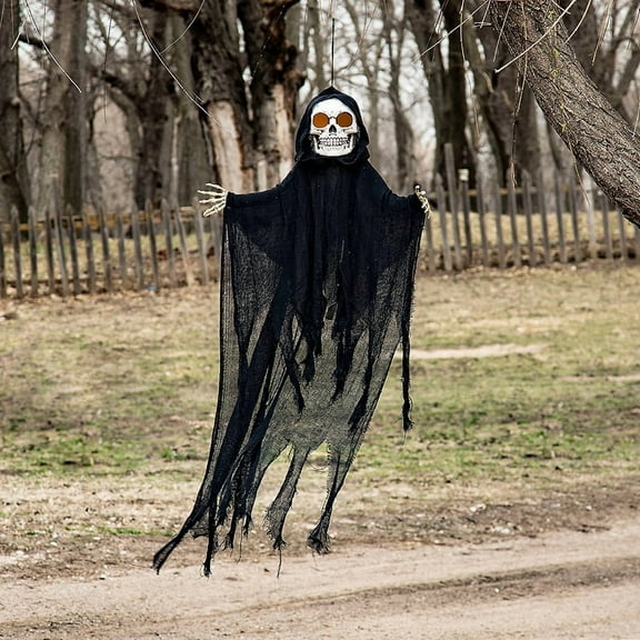 Morris Costumes - Hanging Sonic Skeleton Reaper Halloween Decoration 32 1/4" x 47 1/4" - One Size