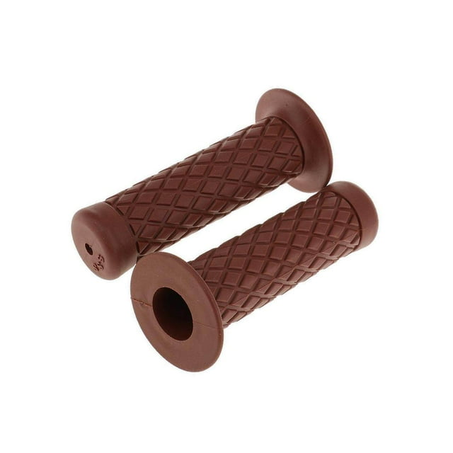 2pcs Vintage Rubber Motorcycle Handlebars Grips 7/8 Bar Handle Bar 22mm Universal Brown