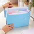 thumbnail image 4 of 5-Pocket Expandable Accordion File Folder, Durable Plastic Expanding Filing Folder For Daily Document Classification & Arrangement (Red), 4 of 5