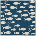 thumbnail image 4 of SAFAVIEH Courtyard Trena Fishes Indoor/Outdoor Area Rug, Navy/Beige, 7'10" x 7'10" Square, 4 of 5
