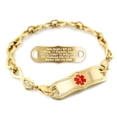 thumbnail image 1 of MedicEngraved Yellow Gold Stainless Steel Custom Medical Alert Bracelet - 6mm Infinity Link, 1 of 7