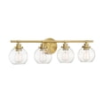 thumbnail image 3 of Carson 4-Light Bathroom Vanity Light in Warm Brass, 3 of 5