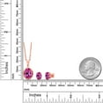 thumbnail image 2 of Gem Stone King 7.80 Ct Pink Created Sapphire 18K Rose Gold Plated Silver Pendant and Earrings Jewelry Set, 2 of 3