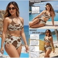 thumbnail image 4 of Psesaysky Brown Cow Matching Swimsuits for Couples Vacation Women's 2 Piece Bikini Sets Halter Men's Beach Shorts Couples Swimwear His and Hers Swimsuits Matching Set, 4 of 7