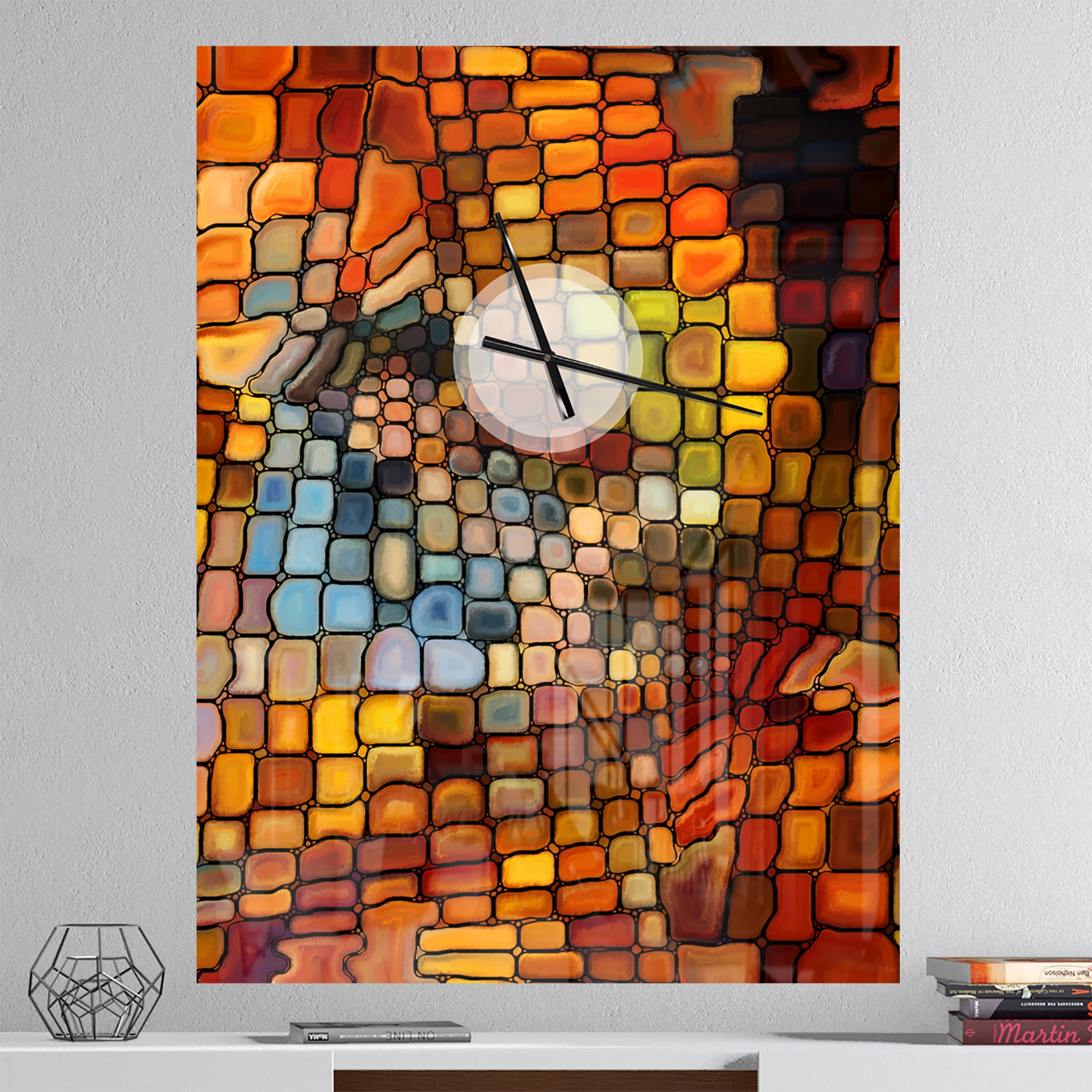 Designart 'Dreaming of Stained Glass' Modern wall clock