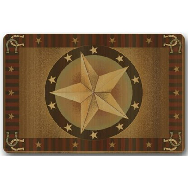 WinHome Western Texas Star Doormat Floor Mats Rugs Outdoors/Indoor