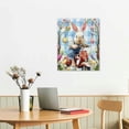 thumbnail image 3 of RUIYC Square On Canvas Wall Art Easter Spring Rabbit Bike Tulip Print Artwork with Framed Ready to Hang for Bedroom/Living Room/Office Decor Buffalo 12x16 in, 3 of 5