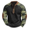 thumbnail image 3 of Men's Long Sleeve Camo Sweatshirt - Winter Neck Pullover Shirts for Men Plus Size, 3 of 3