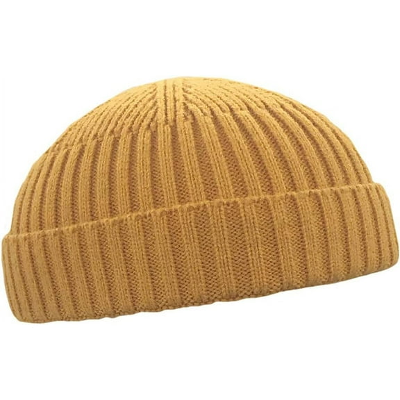 LinYooLi Fashion Fall Winter Knitted Hat Skull Cap Sailor Cap Cuff Beanie Vintage for Men Women