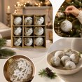 thumbnail image 3 of QISIWOLE 9 Piece Assorted Christmas Bauble Box Set, Yellow & White Special Shape Ornaments, 3.15 x 3.15 in Plastic Baubles, for Christmas Tree and Holiday Decor, 3 of 6