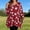 Red, variant on Hvot&aat Plus Size Tops for Womens Floral Print Round Neck Asymmetrical Hem Long Sleeve Tunic Tops Swing Flare T-Shirt