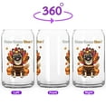 thumbnail image 2 of Happy Thanksgiving Pug Turkey Costume Pumpkins Autumn Leaves 16oz Glass Cup Mug Dog Lover Gifts Glass Can - 130144, 2 of 5
