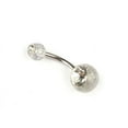 ZHENYANGli Navel Belly Button Ring Barbell Rhinestone Ball Piercing