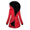 thumbnail image 2 of Femmes Patchwork Veste Légère Manteau à Simple Poitrine Casual Manches Longues Manteau Extérieur Capuche Manteau Confortable Poches Symétriques Cardigan, 2 of 5