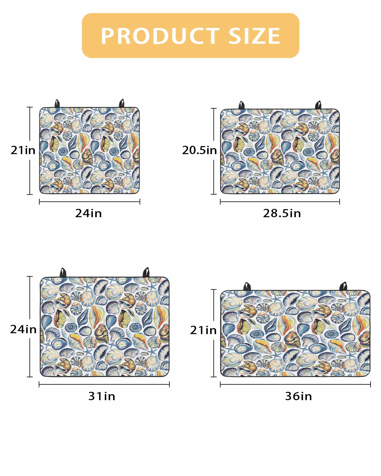 nqOlkjepod Large Induction Cooktop Protector Mat 24"x21", Blue Yellow Coastal Stove Top Covers for Electric Stove, Summer Shell Starfish Ocean Stove Burner Cover Mats, Glass Top Stove Cover